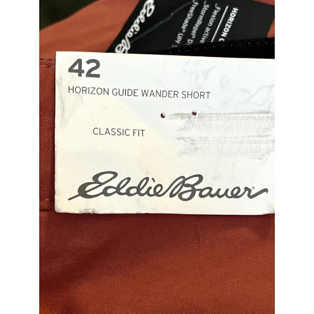 Eddie Bauer Men's Size 42 Horizon Guide Wander Shorts, Rust Color. NWT - Picture 8 of 10